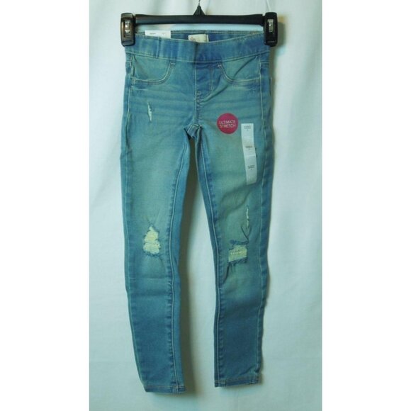 Girls SO Pull-On Ultimate Light Tint Stretch Distressed Jeggings Size 7 - Picture 2 of 11